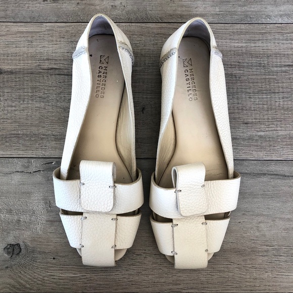 MERCEDES CASTILLO Zae ivory bone leather flats - Picture 3 of 8